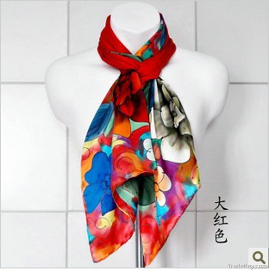 women woman girl Hand Painted 100% silk 40*160cm scarf scarves muffler