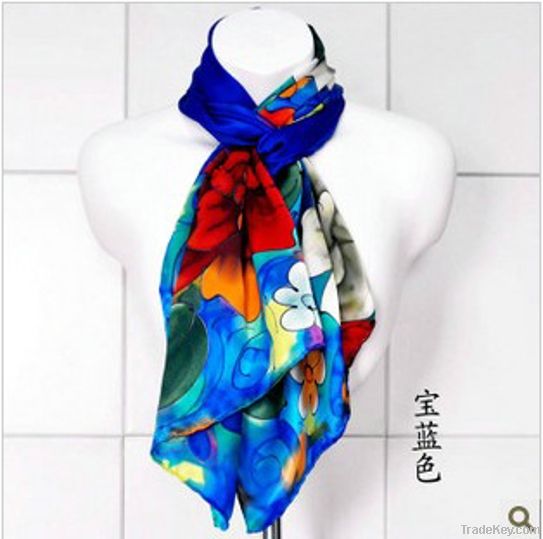 women woman girl Hand Painted 100% silk 40*160cm scarf scarves muffler