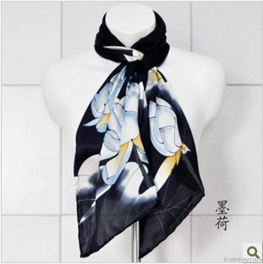 women woman girl Hand Painted 100% silk 40*160cm scarf scarves muffler