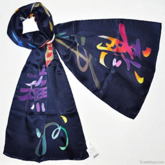 women woman girl Hand Painted 100% silk 40*160cm scarf scarves muffler