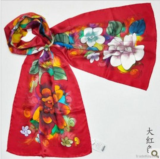 women woman girl Hand Painted 100% silk 40*160cm scarf scarves muffler