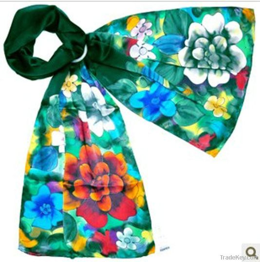 women woman girl Hand Painted 100% silk 40*160cm scarf scarves muffler