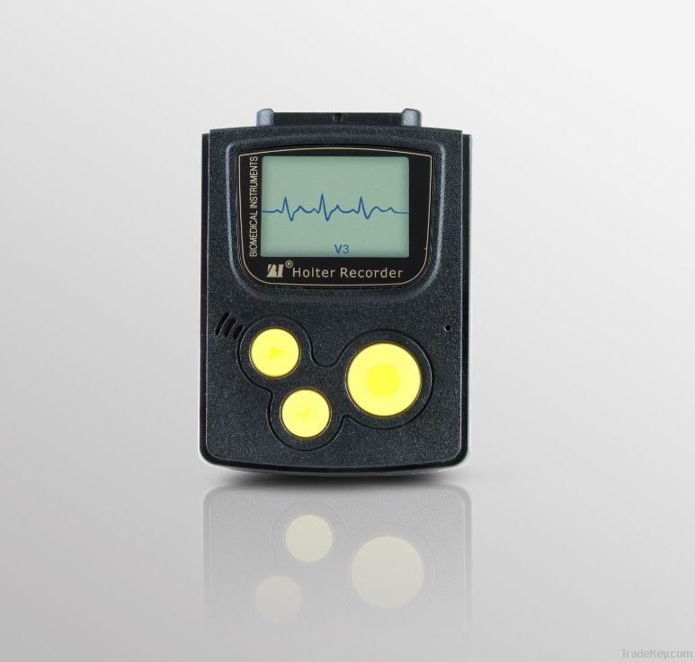 12-lead/3-channel switchable holter recorder with LCD display