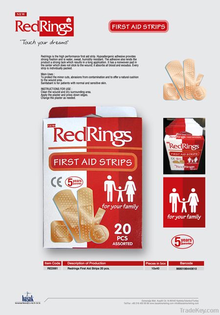 Redrings First Aid Strips 20 Pcs. Assorted