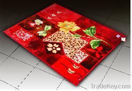 100% Polyester Printed Flower Blanket