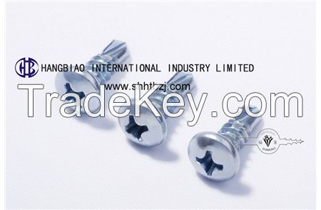 Cross/ Drive Pan Head Zinc Plated Self-drilling Screws