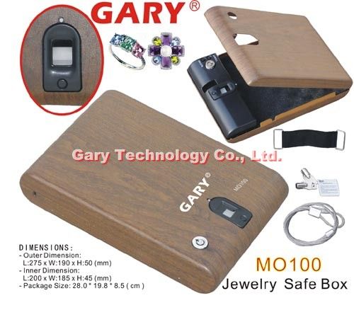 MO100 Jewelry Watch Portable Fingerprint Biometric Mini Safe Box/ Case