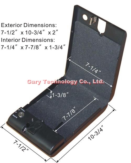 MS100B Portable Fingerprint Biometric Mini Car Gun Safe Box / Vault