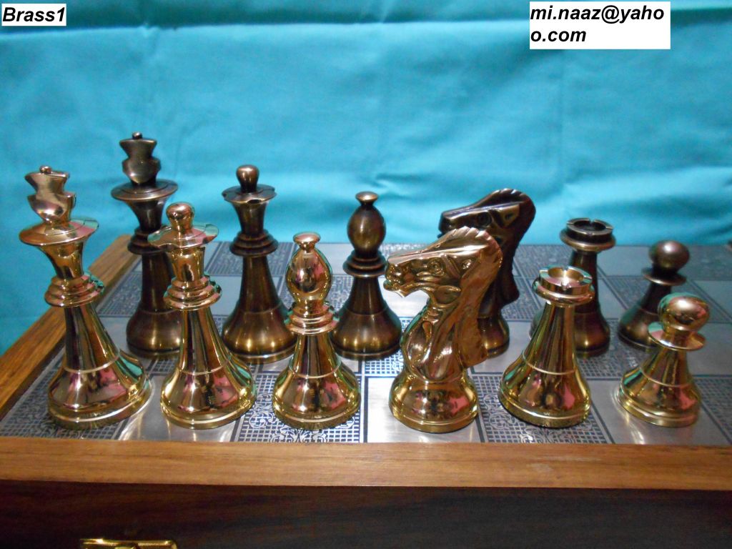 Brass chess set