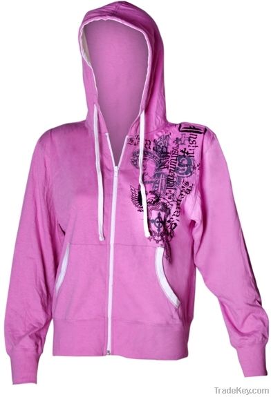 Ladies Pink zip Hoodies