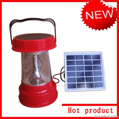 solar lantern camping light with 3W solar panel & 6 led