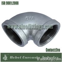 Galvanized Malleable Iron Pipe Fittings 90 Degree Elbows 90