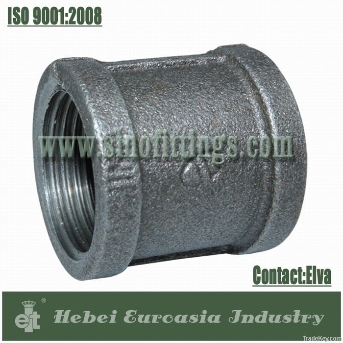 Black Malleable Iron Pipe Fittings Equal Coupling 270