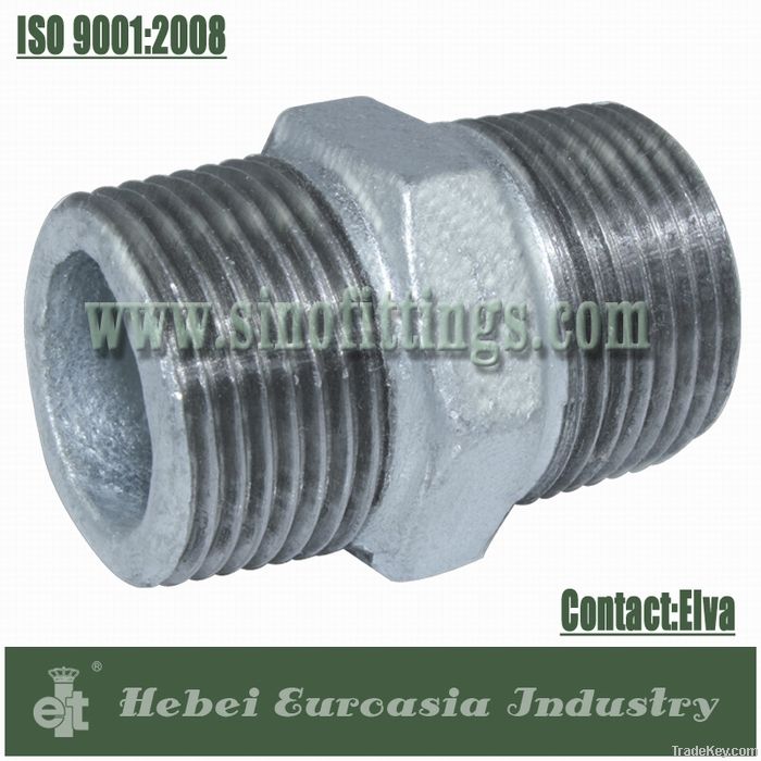 Galvanized Malleable Iron Pipe Fittings Hexagon Nipples 280
