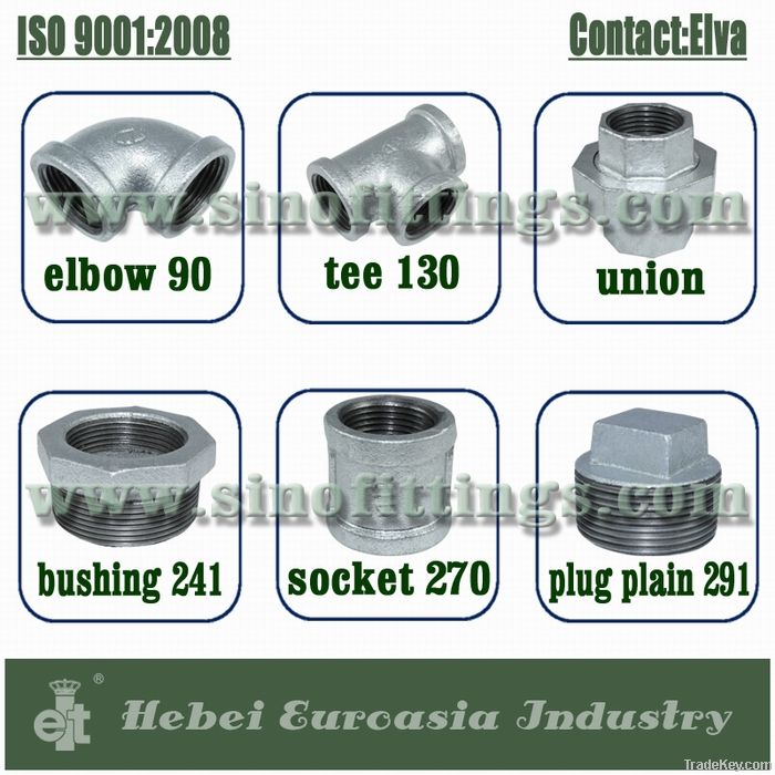 Malleable Iron Pipe Fittings With Banded Ends