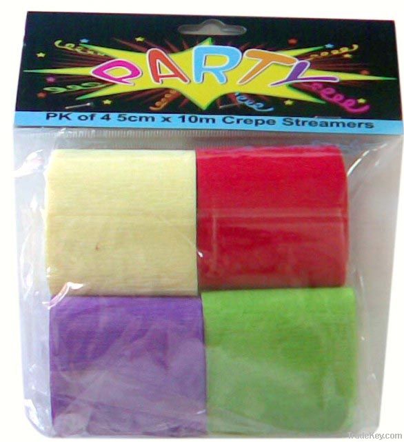 color crepe paper streamer ribbon party supplies