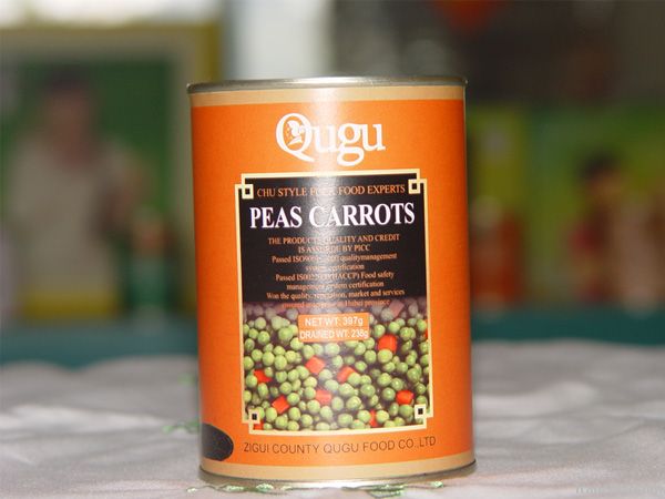 canned peas and carrot