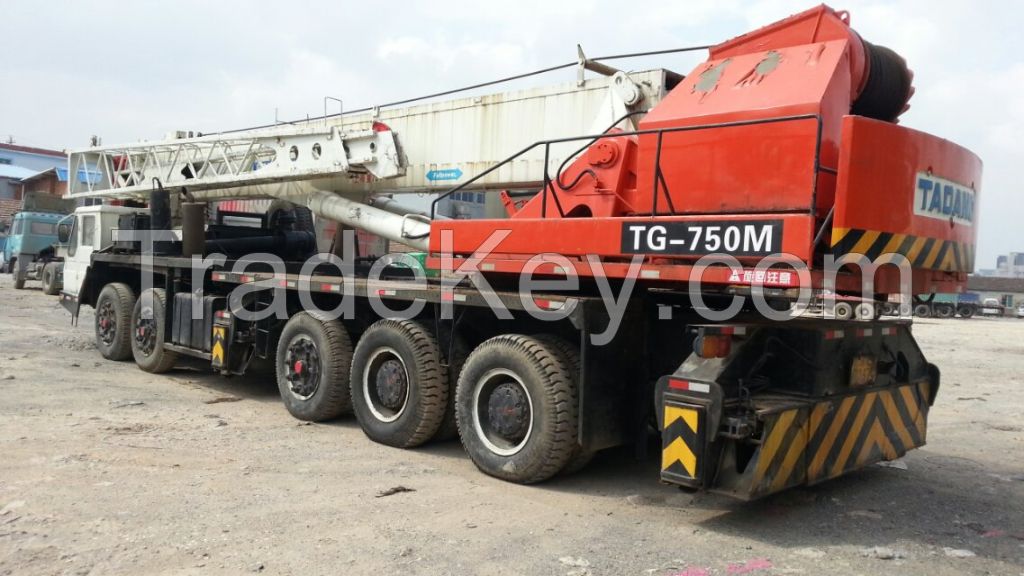  Used Japan Original tadano TG750M 75T Mobile Crane 