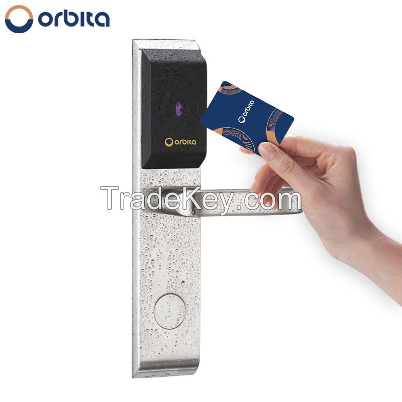 ORBITA E3041 S304 stainless steel Hotel RFID Smart Key Card Lock with handles
