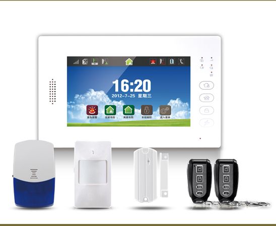 7 inch Full-tuch LCD wireless home secueity alarm system kits