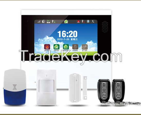 7 inch LCD Screen Full Touch home security alarm system 