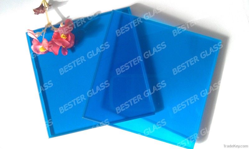 blue laminated glass