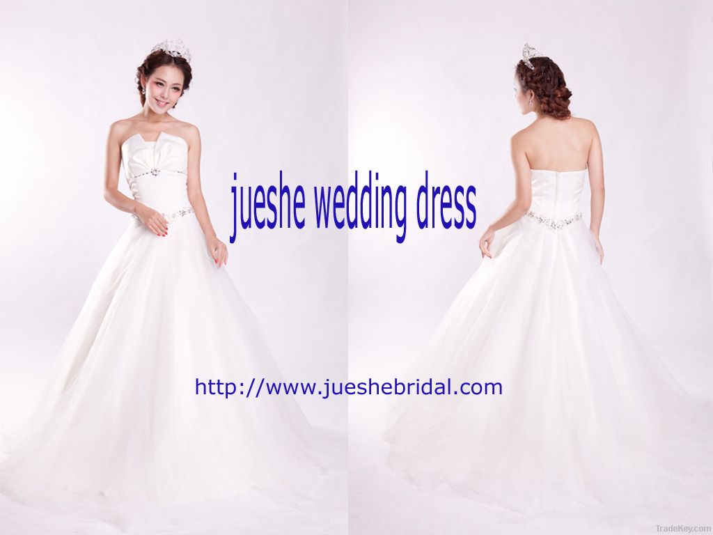 Princess/Ball Gown Strapless Stain Floor Length Wedding Dress c-02