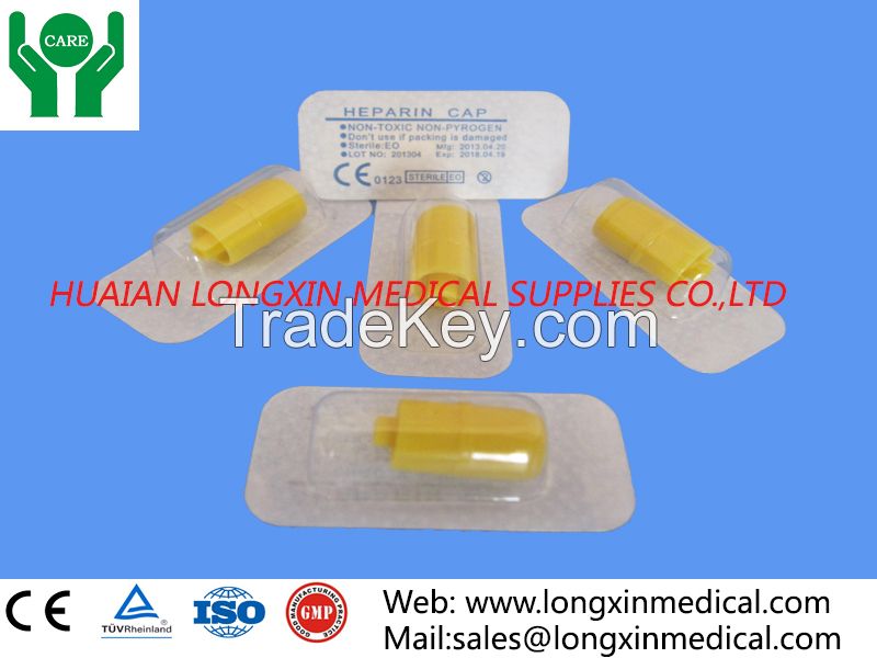 medical disposable heparin cap /in stopper yellow , transparent