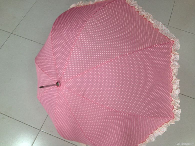 long umbrella frilled and spots