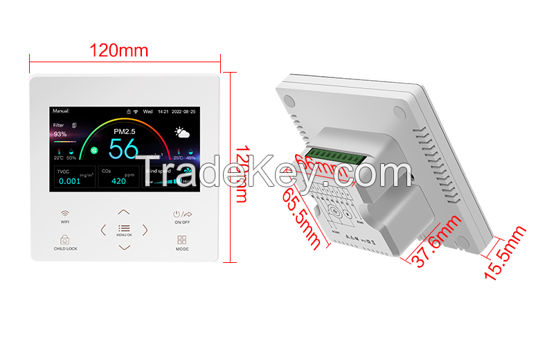 HRV Heat Recovery Ventilation System Controller with VOC PM2.5 Temperature and Humidity Fan Controller