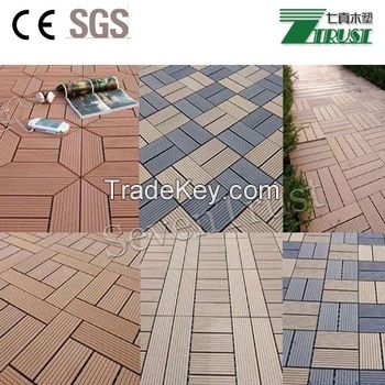 Outdoor weather-resistant wood plastic composite deck tiles,easy install WPC interlocking deck tiles (30cmx30cm)