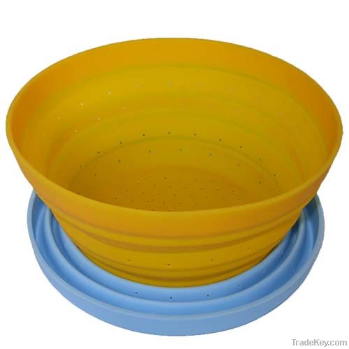 hot sell kitchenware silicone folding colander