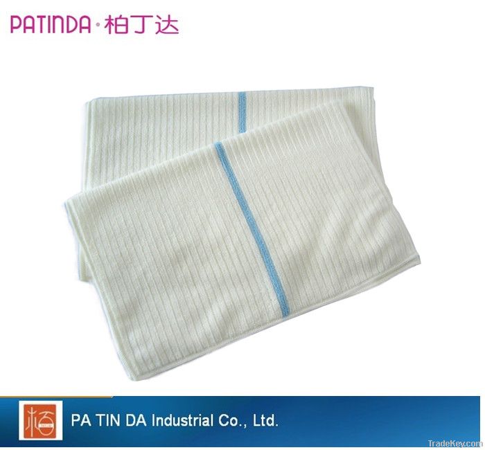 Microfiber multi-purpose cleaning towel with stripe