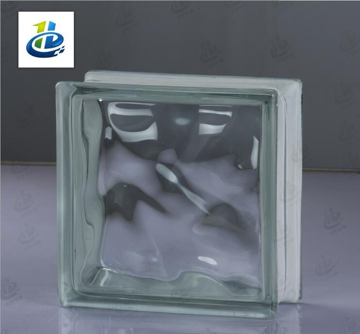 Hollow Crystal Clear Cloudy Glass Block