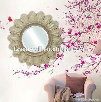 Sunflower shape wooden mirror frame with modern color