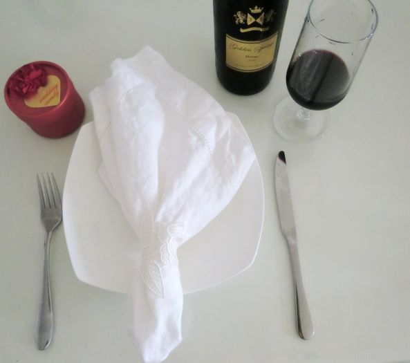 Wedding linen dot hemstitched table napkin NL-028