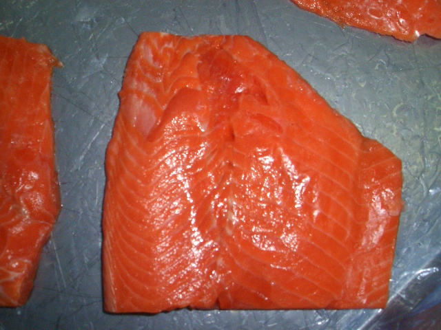 pink salmon portion