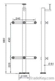 Stainless steel handrail baluster