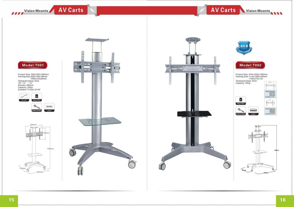 movable modern  tv carts  made in China