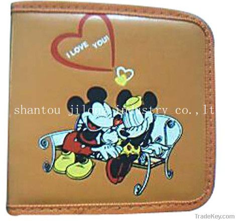 Cartoon PU material cd bag