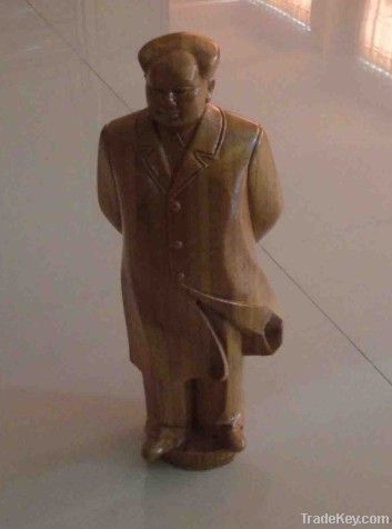 bamboo statue of chairman mao