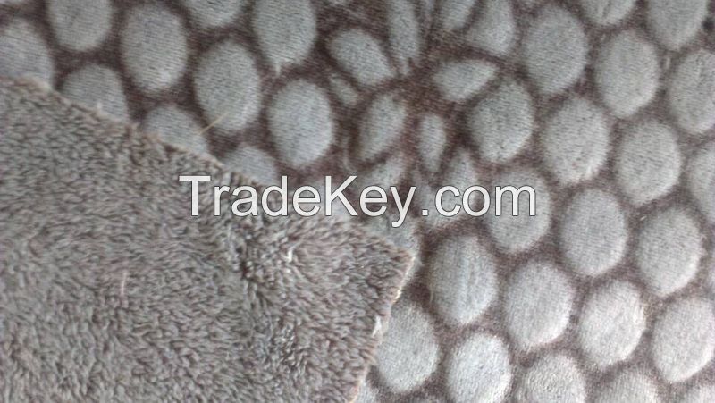 Flannel Printed Cut Flower Carving Fabric For Hometextile And Blanket