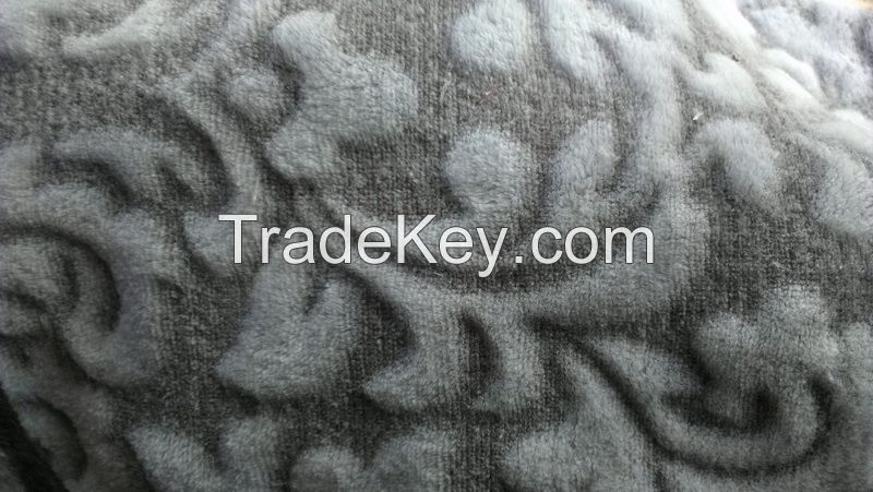 soft handfeel polyester coral fleece 3d carving printed blanket fabric