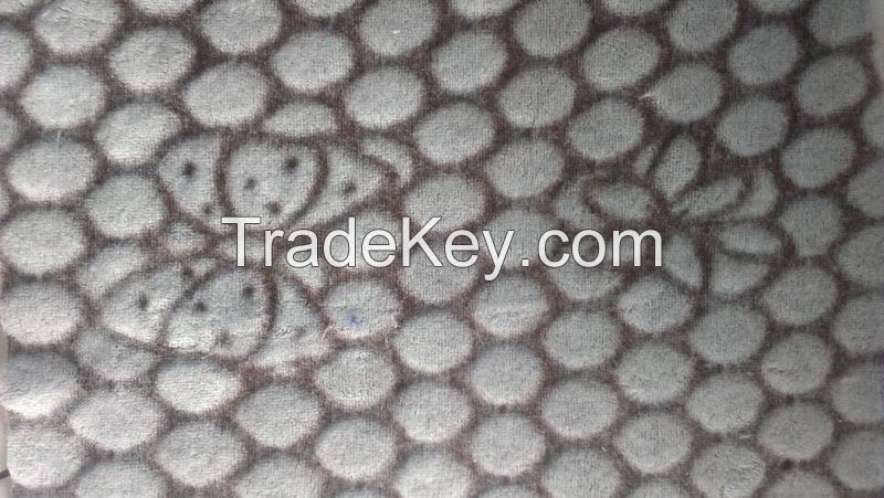 Flannel Printed Cut Flower Carving Fabric For Hometextile And Blanket