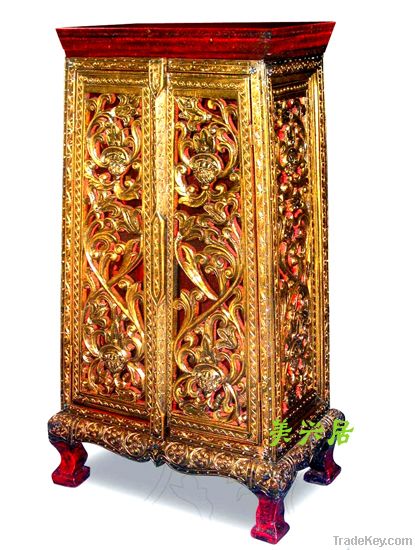 Solid wooden carving cabinet