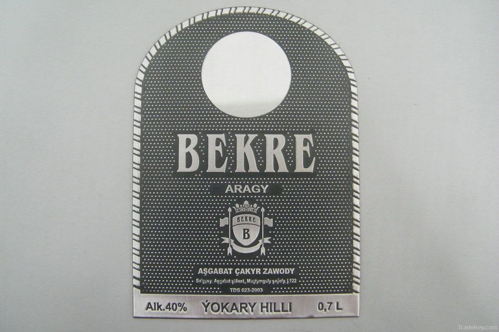 wine label , metal label, stannum wine label