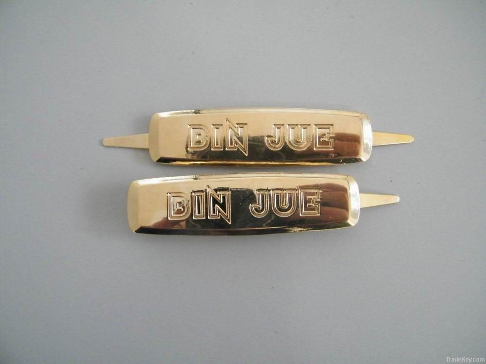 metal label, metal plate , zinc alloy name plate, gold color plate