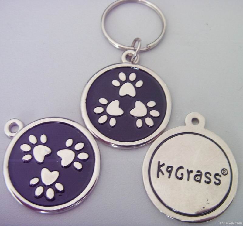stainless steel dog tag with keyring, keychain, dog tag