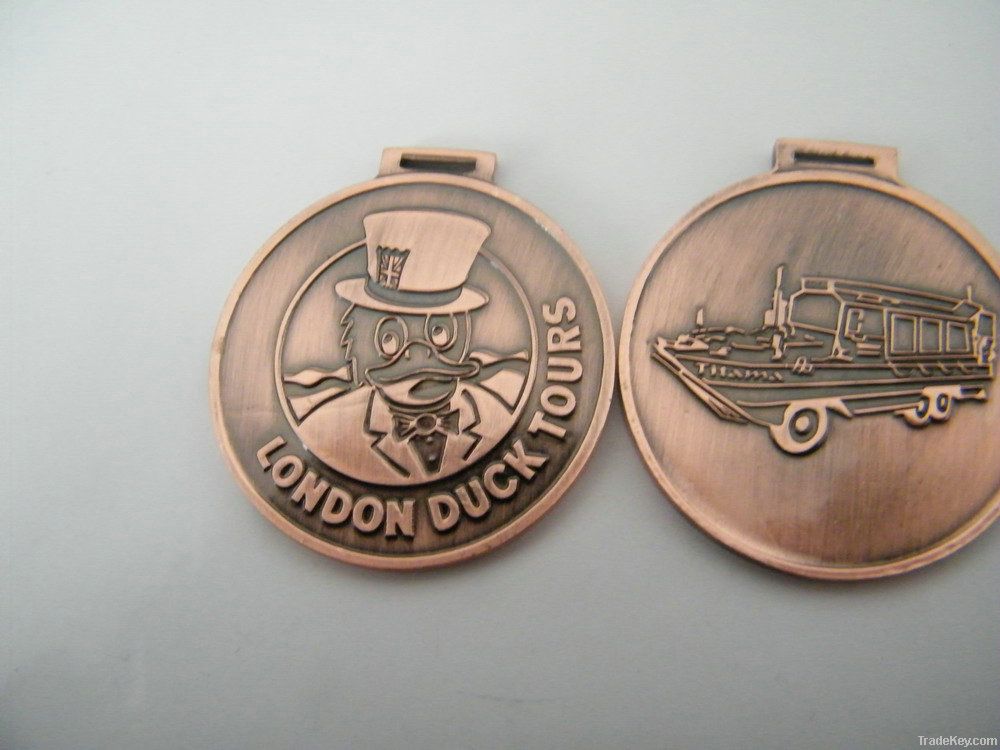 antique copper medal sport medal