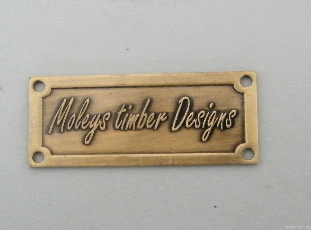 furniture label, brass furniture label, home accessory, furniture logo,